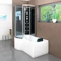 Kombination Badewanne Dusche K50-R31 Duschtempel 100x170 cm - Schwarz