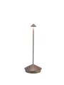Zafferano, Pina Lampe, Wiederaufladbare und Kabellose Tischlampe mit Touch Control, Geeignet für den Innen- und Außenbereich, Dimmer, 2200-3000 K, Höhe 29 cm, Farbe Corten