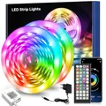 Macchiatto LED streifen 30m,Bluetooth RGB LED Strip mit Fernbedienung und APP,Musik Sync, Timer-Einstellung,Farbwechsel, Led Band Selbstklebend für Schlafzimmer Wohnzimmer Schrankdek Partei deko