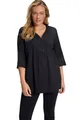 Ulla Popken Damen große Größen Übergrößen Plus Size Tunika, Bubble Qualität, 3/4-Ärmel schwarz 50+ 797450100-50+