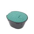 Wacredo Ventilbox rund mit Deckel, Kugelhahn und Hahnanschluss, Zapfstelle