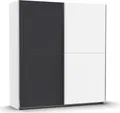 Schwebetürenschrank "Kleiderschrank Schrank Garderobe SATURN mit 3 Ausstattungsvarianten", 3 verschiedene Ausstattungsvarianten Griffe aus Metall MADE IN GERMANY, Alpinweiß/Graumetallic B/H/T: 175 cm x 191 cm x 59 cm