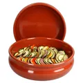 MamboCat Cazuela Schale Berlin bauchig Tonware I 2er Set I Ø 24 cm I Größe XL I Mediterran I Glasiert I Unikat Handarbeit I Antike/Vintage I Mittelalter I Wikinger