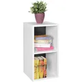 Wohnling Standregal WL5.178 Holz 30x60x30 cm Modern Weiß Schwarz Regal Klein, Wandregal Ablageregal Schmal, Kleines Bücherregal 2 Ablagefächer, Schmales Design Holzregal Nischenregal