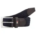 Tommy Hilfiger Stoffgürtel New Adan Belt 3,5 cm breit NEW ADAN BELT aus geflochtenem Stretch-Gurtbandgewebe blau 105