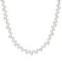 Valero Pearls Damen Kette aus 925/- Sterling Silber rhodiniert mit button Süßwasser-Zuchtperle ca. 6,0-8,0 mm