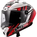 LS2 FF805 Thunder GP Perolari Replica Carbon Helm, weiss-rot, Größe 2XL für Männer