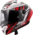 LS2 FF805 Thunder GP Perolari Replica Carbon Helm, weiß/rot, 2XL (63/64)