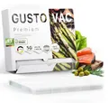 GustoVac Premium Vakuumbeutel, 50 Stk. 30x40cm Profi- Folienbeutel, Vakuumierbeutel für Vakuumierer, Kochfest & Sous Vide Gefrierbeutel, Lebensmittel Vakuumiergerät, Made in Netherlands, BPA-frei