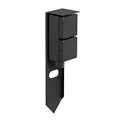 ledscom.de Garten Steckdosensäule PIWI mit Erdspieß für außen, IP44, 2-Fach, Edelstahl, schwarz, eckig, 30 cm