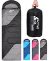 Active Era Premium Mumienschlafsack 250 GSM, Schlafsack Winter & Sommer, 0°C bis 15°C, Indoor und Outdoor Camping, Festivals, Sleeping Bag Wasserabweisend, Ultraleicht, Kleines Packmaß - Schwarz