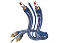 in-akustik - 00405107 - Premium Phonokabel (Cinch, RCA)|Separate Masseleitung |0,75m in Blau/Silber | 2-fache Abschirmung - Vollmetallstecker | Kabeldurchmesser: 6,0 mm - moderner Geflechtschirm