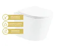 Wand-WC Set Nakia Tiefspüler ohne Spülrand kurz weiß matt mit WC-Sitz 1273698