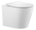Tiefspül Wand-WC Set Tiefspüler Nakia spülrandlos wandhängend mit Sitz weiß matt