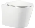 Wand-WC Set Nakia Tiefspüler ohne Spülrand kurz weiß matt mit WC-Sitz 1273698