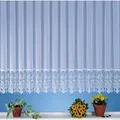 heimtexland Gardine Stores Vorhang Makramee Sockel Borte weiß Typ516 (1 St), Kräuselband, transparent, Webware, Universal Kräuselband I weiß I Fensterdeko I halbtransparent weiß 900 cm x 145 cm