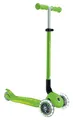 GLOBBER Primo Foldable Plus Lights Roller – Tretroller Kinder ab 3 Jahre - Scooter 120/80 mm - ABEC 5, 3-rädrig mit LED Rollen – höhenverstellbar – grün-Lime grün