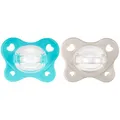 Chicco Dual Soft, Silikonschnuller 6-16 Monate, zweifarbig, Set aus zwei weichen Schnullern, unterstützt die Atmung und fördert die richtige Entwicklung des Mundes, 2 Stück, Baby Boy
