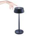 Zafferano, Sister Light Lampe, Wiederaufladbare und Kabellose Tischlampe mit Touch Control, Geeignet für den Innen- und Außenbereich, Dimmer, 2700-4000 K, Höhe 32,8 cm, Farbe Blau Eloxiert