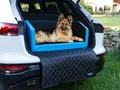 Hundebox Auto Kofferraumschutz Hund mit ladekantenschutz Kofferraum【Mit Tasche】 Kofferraum schutzmatte herausnehmbar - Hunde Autositz Wasserabweisend, hundetransportbox 100x90x38cm Blau/Grau