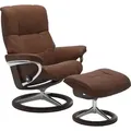 Relaxsessel STRESSLESS "Mayfair", braun (copper paloma), B:92cm H:103cm T:79cm, Leder BATICK: BATICK ist ein leicht korrigiertes, durchgefärbtes und genarbtes Möbelleder, bei dem die meisten Unebenheiten und Spuren in der Regel entfernt wurden., Leder PALOMA: PALOMA ist ein durchgefärbtes Semianilin-Möbelleder mit natürlicher Narbung., ROHLEDER Stoff Q2 FARON: Ein fester zuverlässiger Bouclu00e9 mit einem strukturierten Aussehen und einer komfortablen Oberfläche (100% Polyester im Flor, Grundgewebe: 50% Polyester, 50% Polyacryl), Microfaser DINAMICA (88% Polyester, 12% Polyurethan), Sessel, mit Signature Base, Größe S, M & L, Gestell Braun