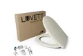 LUVETT WC-Sitz C100 mit Absenkautomatik, Duroplast Antibakteriell, Universelle O-Form (Komplett-Set, Inklusive 3 Befestigungsarten), mit Original SoftClose® Absenkautomatik, Duroplast