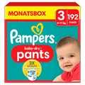 Pampers Windeln Pants Größe 3 Baby-Dry, 192 Windeln, 6kg-11kg, 360° Fit hilft, Auslaufen zu verhindern