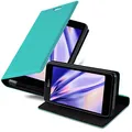 Cadorabo Hülle kompatibel mit Sony Xperia Z1 COMPACT aus Kunst Leder Flip Klappbare Stoßfeste Magnetische [Standfunktion] [Kartenfächern] Cover Hülle für Sony Xperia Z1 COMPACT Tasche in Türkis