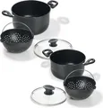 World's Greatest Pot Topf mit Siebeinsatz Ø 20cm + 25 cm (Set 6-tlg.)