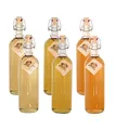 Thomas Prinz GmbH: Alte Sorten Fruchtbrand-Set - Holzfässer, 6x1L - Alte Marille, Haselnuss, Wald-Himbeere, Williams-Christ-Birne, Kirsche, Bodensee-Apfel