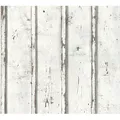 Profhome Vinyltapete 953701-GU Landhaus Tapete Holzoptik matt weiß creme grau 5,33 m2, glatt, matt, naturalistisch, Motiv, Holz-Optik, (1 Rolle, 5,33 qm), Vinyltapete auf Vliesbasis, weiß, creme, grau weiß 0.53 m x 10.05 m