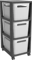 Rotho Schubladenbox Tower 3 x 16 L Brisen mit Rollen weiß Schubladenturm