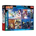 Trefl - 4-in-1-Puzzle: Naruto Shippuden, Die Abenteuer von Naruto Uzumaki - 4 x 250 Teile - Set mit Vier Puzzles für Jugendliche