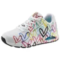Skechers UNO-SPREAD THE LOVE Wedgesneaker Freizeitschuh, Halbschuh, Schnürschuh mit coolem Graffiti-Print bunt|weiß 36 EU