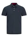 JACK & JONES Herren Slim Fit Polo Shirt JJEPAULOS Uni Sommer Hemd Kragen Kurz Arm Basic Pique Cotton, Farben:Dunkelblau-2, Größe:L
