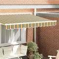 vidaXL Markisenschürzen-Ersatz Grün und Gelb 3,5 m Polyester