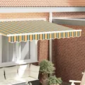 vidaXL Markisenschürzen-Ersatz Grün und Gelb 3,5 m Polyester NEU