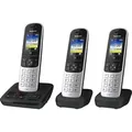 Panasonic KX-TGH723GS Schnurloses Telefon-Set mit Anrufbeantworter silber-schwarz - Schwarz