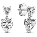 Pandora Ohrring-Set Pandora Ohrstecker Doppel Herz 291199C01 Silber Zirkonia