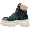 DOGO Nimble Platform Boot Petals Damen Stiefeletten Schnürstiefelette Handgefertigt blau 36 EU
