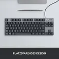 Logitech K835 TKL Kabelgebunden Gaming-Tastatur Deutsch, QWERTZ Switch: Blue