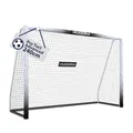 HUDORA Fußballtor Pro Tect 240 Advanced – Outdoor Fußballtor mit Netz und wetterfester Ummantelung für Kinder/Erwachsene – Einfacher Aufbau im Garten – Torwand mit Reiß- und Klettverschlüssen – White