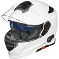 rueger-helmets Motorradhelm RS-983 Bluetooth Klapphelm Motorradhelm Conzept Motorrad Modular Helm ruegerRS-983 COM MattWeiß XS weiß XS (53-54)
