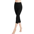 Libella 1er Pack Damen Leggings 3/4 Hose aus Baumwolle Capri-Hose mit Hohe Taille bunt Slim Fit Fitnesshose Mehrfarbig 4161 Schwarz XL