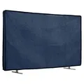 kwmobile 32" TV Abdeckung Indoor - Fernseher Hülle Bildschirmschutz Abdeckung - TV Bildschirm Staubschutzhülle - Fernsehabdeckung - Leinen Blaugrau - Blau/Grau