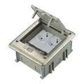 erweiterbarer Edelstahl Bodentank IP66 mit 2 VDE Schuko Steckdosen | Steckdosenbox Bodensteckdose Bodendose für Hohlböden & Estrich