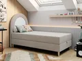 Kinderbett, Boxspringbett für Kinder, Einzelbett mit Matratze - NEST - 90x180cm - Beige - H3