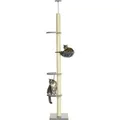 PawHut Kratzbaum Deckenhoch 230-250 cm mit Hängematte Kippschutz