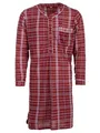 Henry Terre Herren Nachthemd Langarm Tartan Muster Brusttasche Knopfleiste Größe M-3XL Baumwollmix, Farbe:rot, Größe:XXL