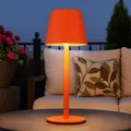 Flaschenaufsatz Außenlampe Tischleuchte LED Touchdimmer Akku CCT USB orange opal